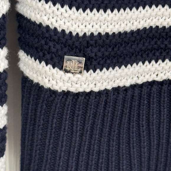 Lauren Ralph Lauren Knit Sweater Size XL Navy/White - Picture 4 of 6